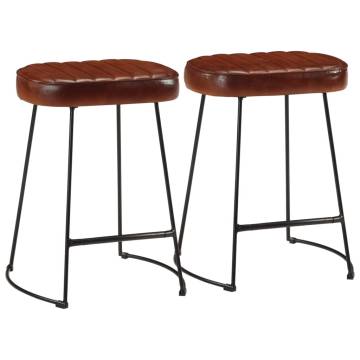 Dark Brown Bar Stools (2 pcs) - Retro Design, Comfort & Style