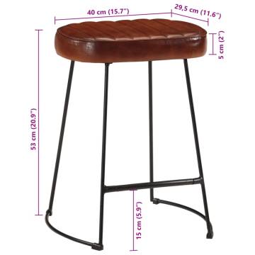 Dark Brown Bar Stools (2 pcs) - Retro Design, Comfort & Style