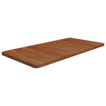 Dark Brown Solid Wood Bathroom Countertop - 100x50cm