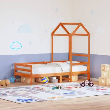 Kids' Bed Roof Wax Brown - Fun & Durable Pinewood Design