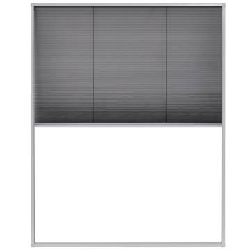 Plisse Insect Screen for Windows - 80x100 cm Aluminium