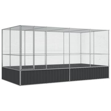 Silver Aviary with Extension - 418x207 cm Steel Bird Cage