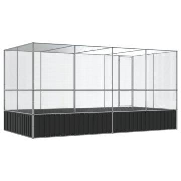 Silver Aviary with Extension - 418x207 cm Steel Bird Cage