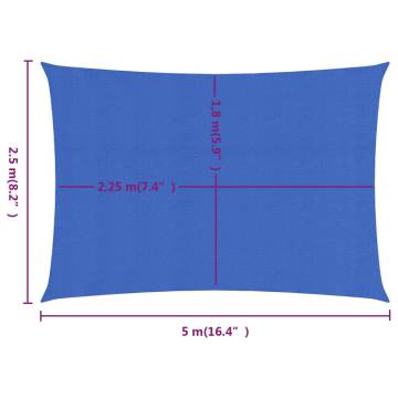 Sunshade Sail 2.5x5m Blue | Durable HDPE Outdoor Shade 