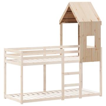 Kids' Bed Roof - Fun Solid Pinewood Playtime (60x99x139.5cm)