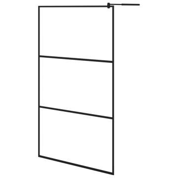 Modern Walk-in Shower Wall with Shelf Black 115x195 cm | HipoMarket