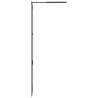 Modern Walk-in Shower Wall with Shelf Black 115x195 cm | HipoMarket