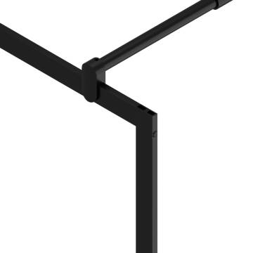 Modern Walk-in Shower Wall with Shelf Black 115x195 cm | HipoMarket