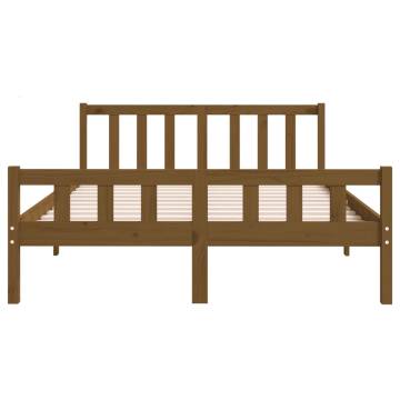 Honey Brown Solid Wood Bed Frame 140x190 cm - Stylish & Durable