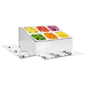 Gastronorm Container Holder with 6 GN 1/6 Pans - Stainless Steel