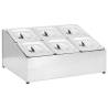 Gastronorm Container Holder with 6 GN 1/6 Pans - Stainless Steel