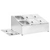 Gastronorm Container Holder with 6 GN 1/6 Pans - Stainless Steel