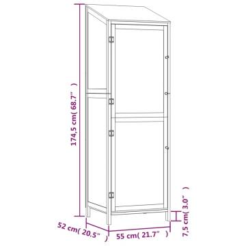 Garden Shed Anthracite - Solid Fir Wood 55x52x174.5 cm