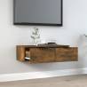 Elegant Smoked Oak Wall Cabinet | 68x30x20 cm | Hipo Market