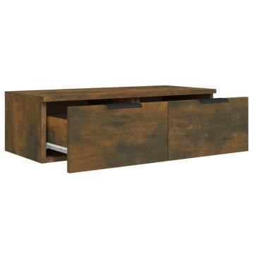 Elegant Smoked Oak Wall Cabinet | 68x30x20 cm | Hipo Market