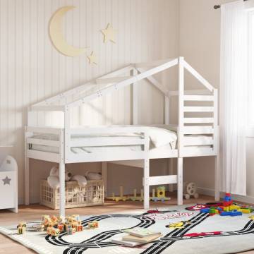 Kids' Bed Roof White - Fun Indoor Playground - 198x87x113 cm