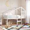 Kids' Bed Roof White 198x87x113 cm Solid Wood Pine Colour white Size 198 x 87 x 113 cm 