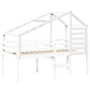 Kids' Bed Roof White - Fun Indoor Playground - 198x87x113 cm