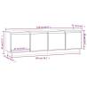 Stylish Solid Wood Pine TV Cabinet - 156x37x45 cm