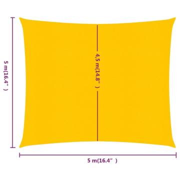 Sunshade Sail 5x5m Yellow HDPE - UV Protection & Durable