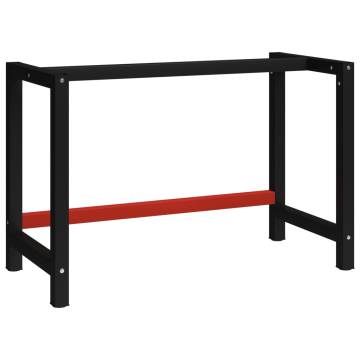 Metal Work Bench Frame 120x57x79 cm - Black & Red