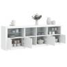 Sideboard with LED Lights White 202x37x67 cm Colour white Quantity in Package 1 