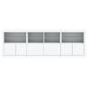 Modern White Sideboard with LED Lights - 202x37x67 cm