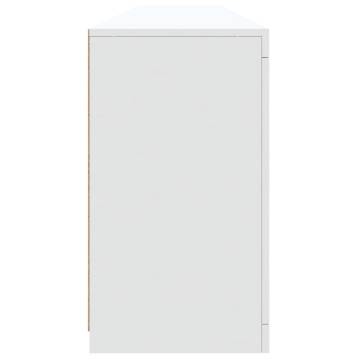 Modern White Sideboard with LED Lights - 202x37x67 cm