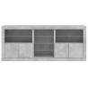 Modern Sideboard with LED Lights - Concrete Grey 181.5x37x67 cm