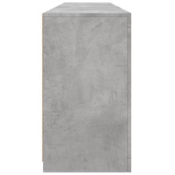 Modern Sideboard with LED Lights - Concrete Grey 181.5x37x67 cm