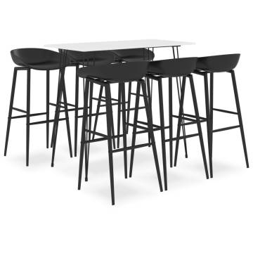 7 Piece Bar Set - Modern White and Black Design