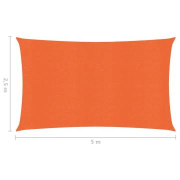 Orange Sunshade Sail 2.5x5m | 160 g/m² HDPE Protection