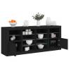 Sideboard with LED Lights Black 163x37x67 cm Colour black Quantity in Package 1 