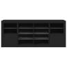 Modern Black Sideboard with LED Lights - 163x37x67 cm