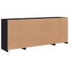 Modern Black Sideboard with LED Lights - 163x37x67 cm