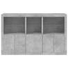 Modern Sideboard with LED Lights - Concrete Grey, 162x37x100 cm