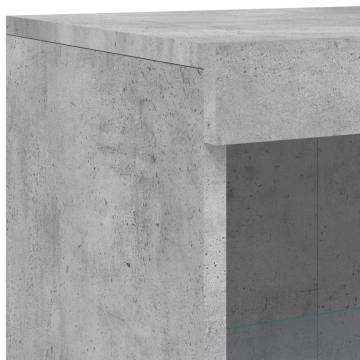 Modern Sideboard with LED Lights - Concrete Grey, 162x37x100 cm