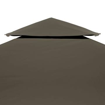 2-Tier Gazebo Top Cover 310 g/m² 4x3 m - Water-Resistant Taupe