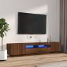 2 Piece TV Cabinet Set with LED Lights Brown Oak Engineered Wood Colour brown oak Quantity in Package 1 