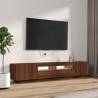 2 Piece TV Cabinet Set with LED Lights - Brown Oak | HipoMarket