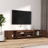 2 Piece TV Cabinet Set with LED Lights - Brown Oak | HipoMarket