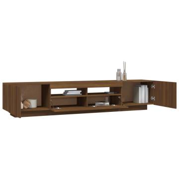 2 Piece TV Cabinet Set with LED Lights - Brown Oak | HipoMarket