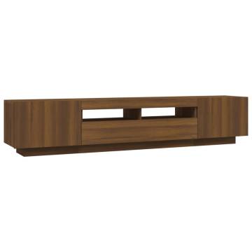 2 Piece TV Cabinet Set with LED Lights - Brown Oak | HipoMarket