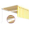 Manual Retractable Awning 5x3m - Yellow & White with LED