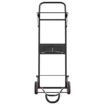 Foldable Black Steel Saddle Trolley | Durable Equestrian Gear Cart