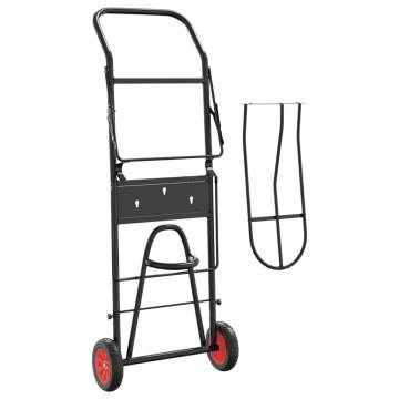 Foldable Black Steel Saddle Trolley | Durable Equestrian Gear Cart