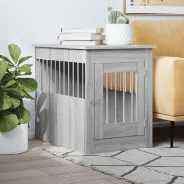 Stylish Dog Crate Furniture in Grey Sonoma - 55x80x68 cm