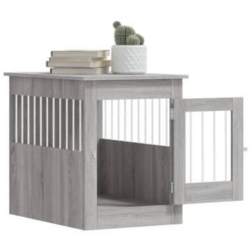 Stylish Dog Crate Furniture in Grey Sonoma - 55x80x68 cm