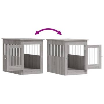 Stylish Dog Crate Furniture in Grey Sonoma - 55x80x68 cm