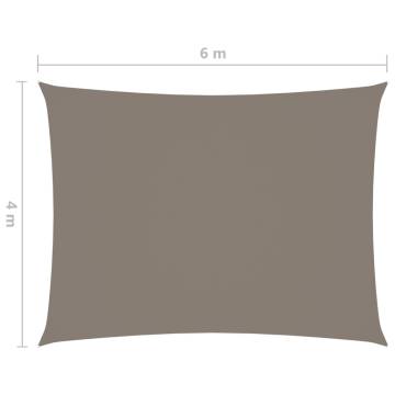 Sunshade Sail Oxford Fabric 4x6m Taupe - Waterproof & UV Protective